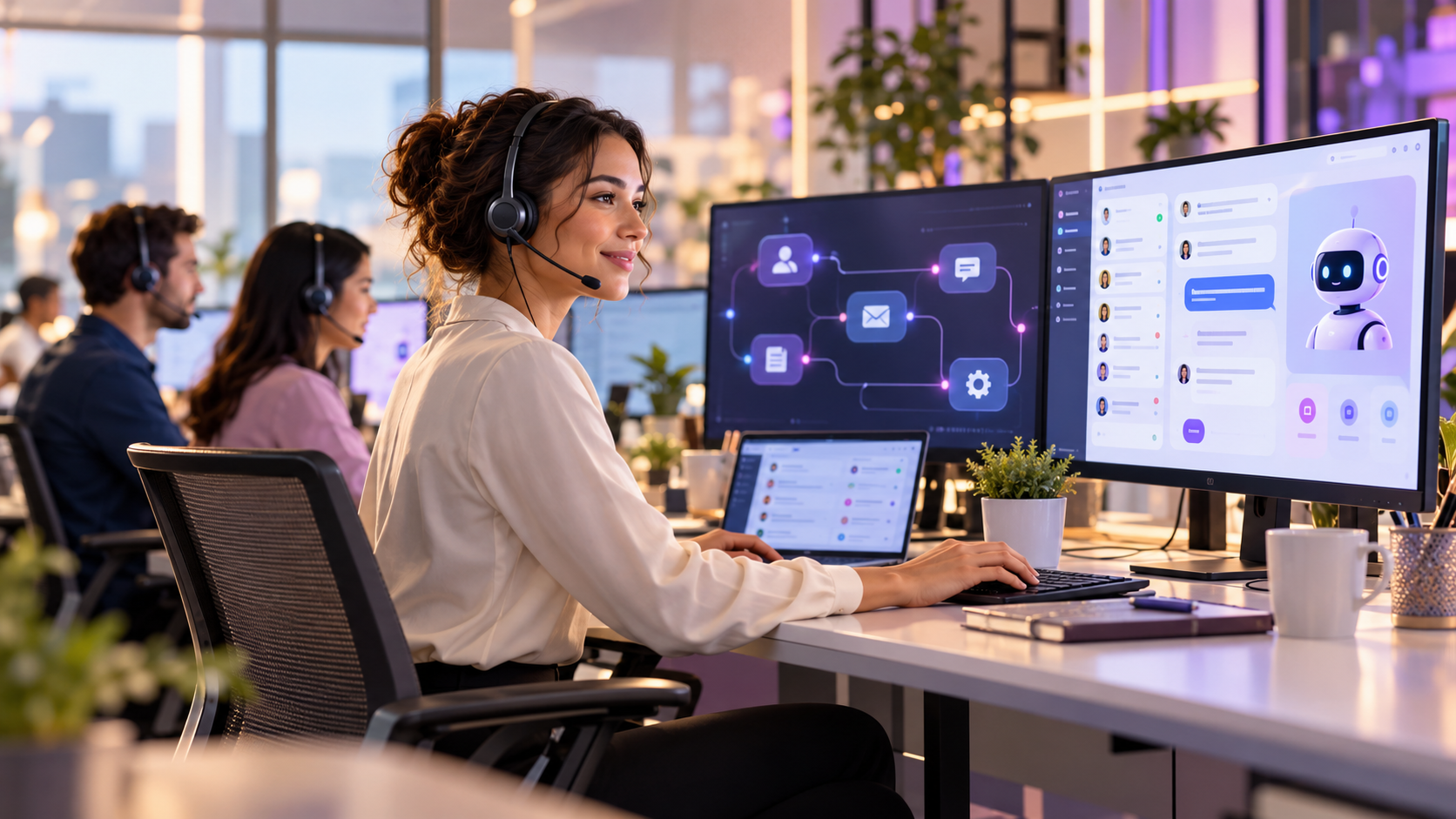 Service client augmenté par des agents IA